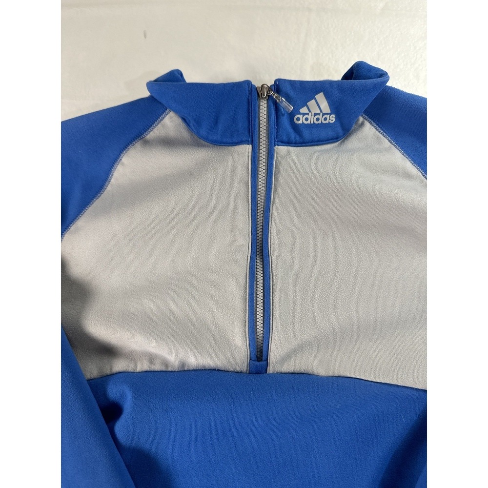 Adidas Jacket Pullover Men's Small S Quarter Zip Climawarm Fleece Blue Gray - Picture 5 of 14